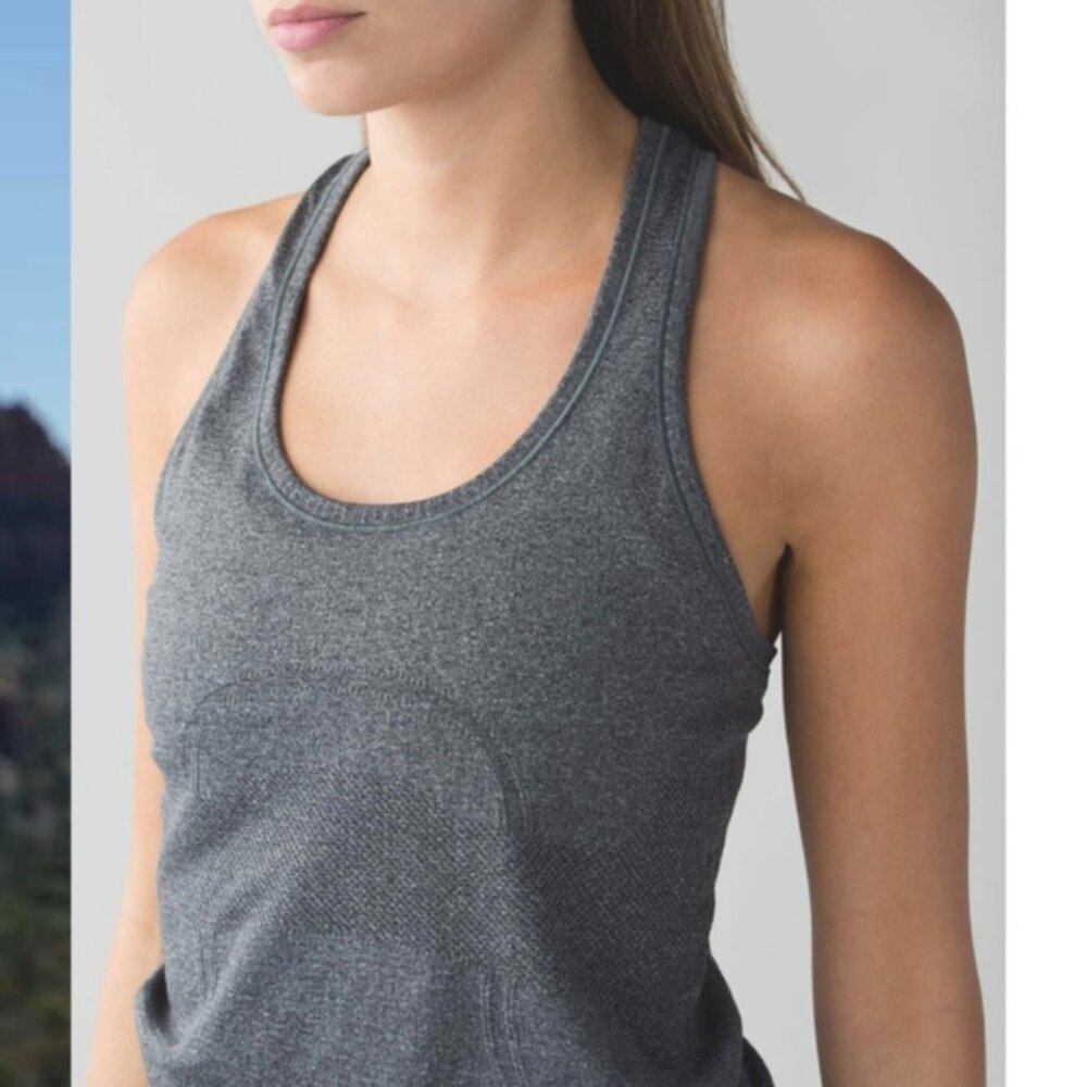 Lululemon Swiftly Tech Racerback Heathered Black
